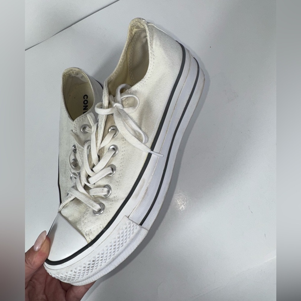Converse chuck Taylor women’s all star lift platform canvas white shoes size 8 - Picture 2 of 9